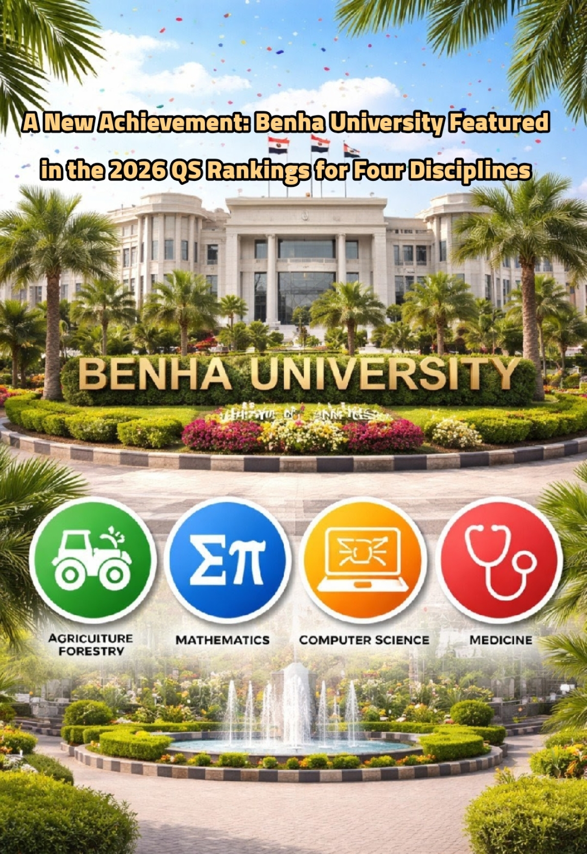 A New Achievement: Benha University Featured in the 2026 QS Rankings for Four Disciplines