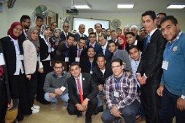 The Former Minister of Higher Education, the Head of Sport Union in the Egyptian Universities and the President of Benha University inspect the Workshops of the Education Forum